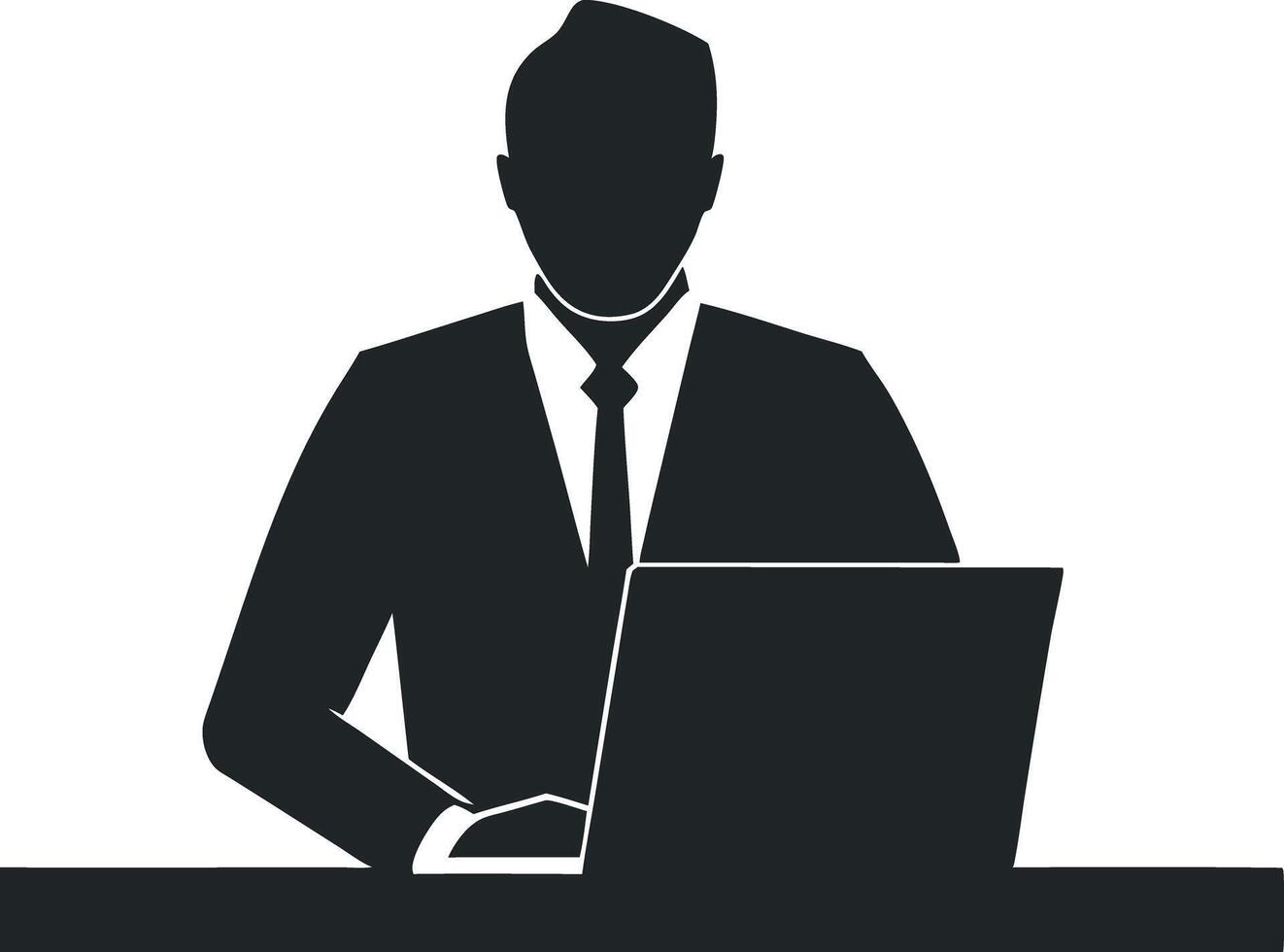 Modern Black Businessman Silhouette Set for Workplace Illustration vector