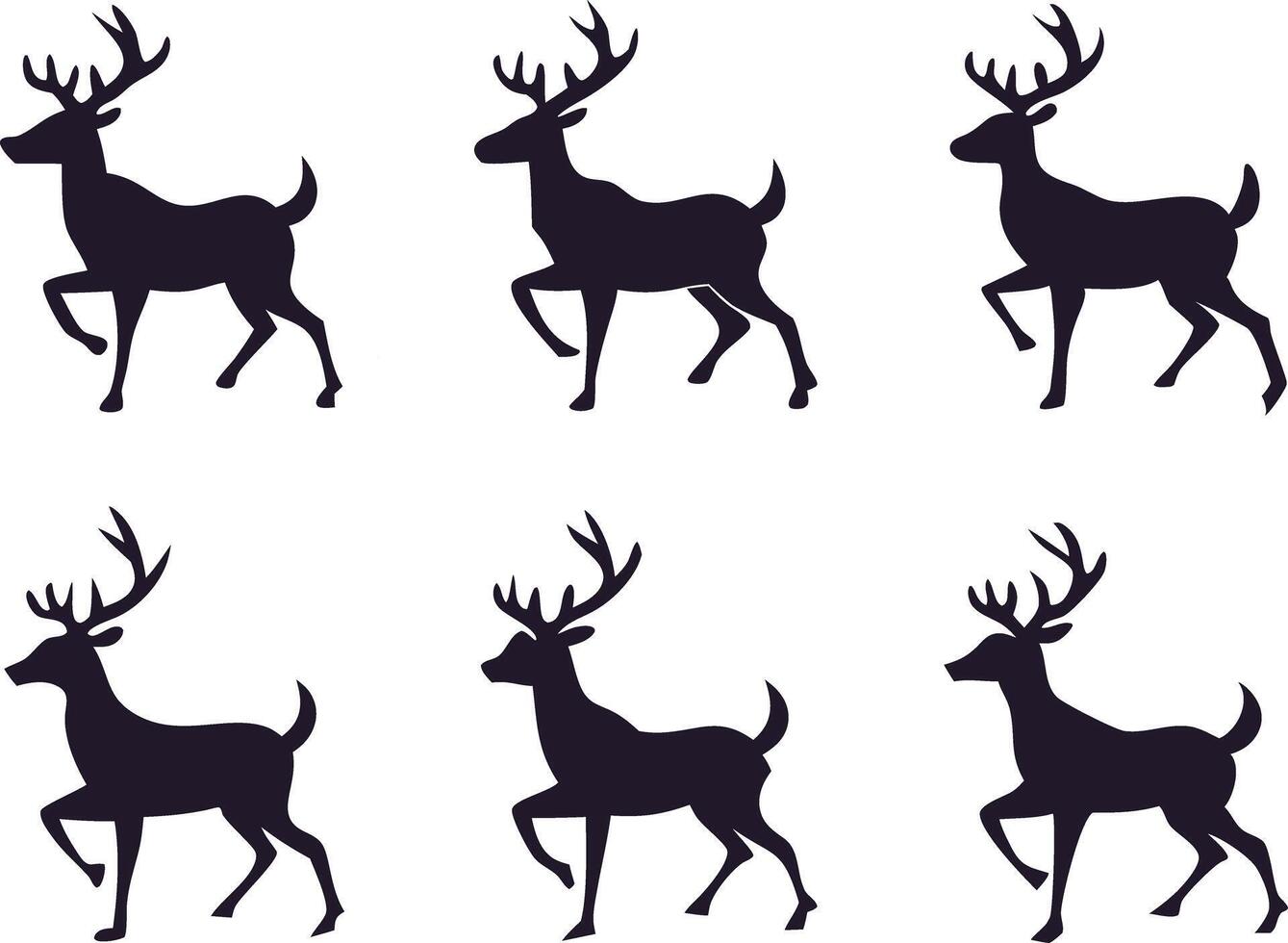 Modern Black Deer Collection for Wildlife and Nature Decorative Use vector