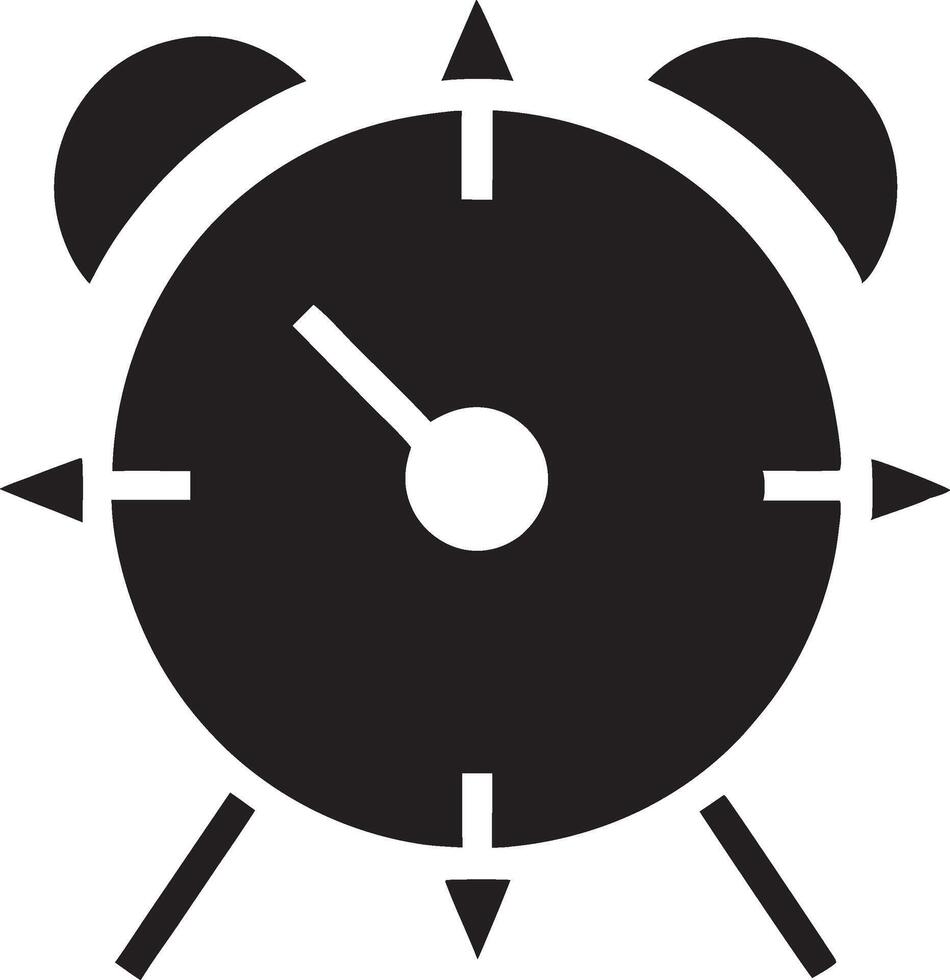 Classic Black Alarm Clock Silhouette for Time Management and Decor vector