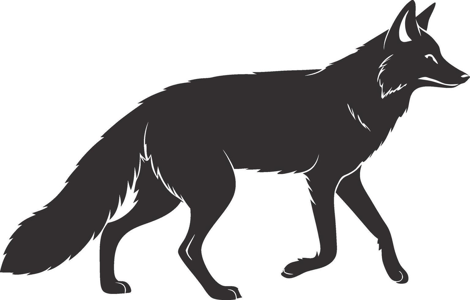 Black silhouette of a wolf on a white background vector