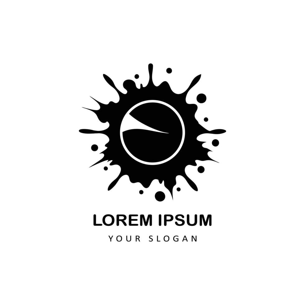 Creative Ink Splash Drawing Logo Design vector