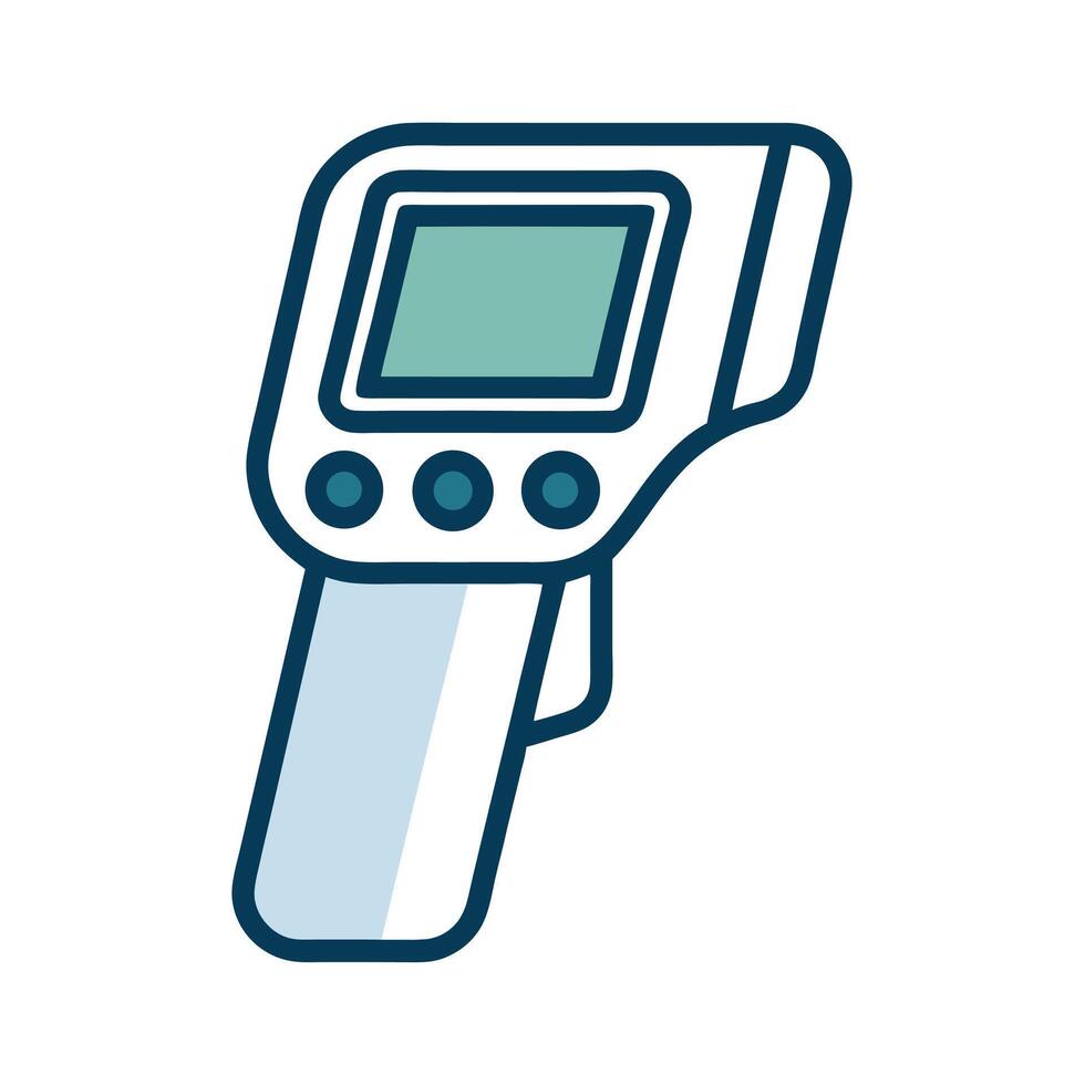 Digital Infrared Thermometer Icon Flat Design Isolated on White Background Medical Device Temperature Measurement vector