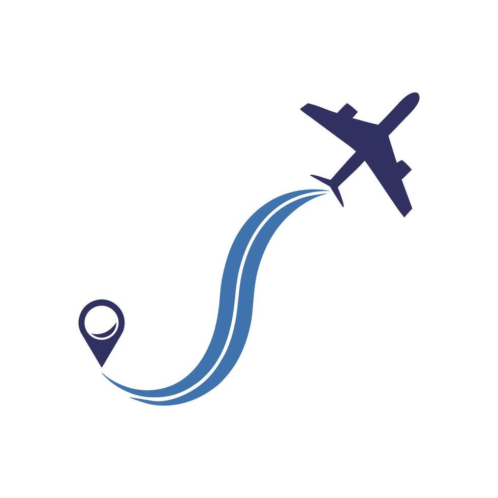 Minimalist Flight Path Icon Travel Design vector