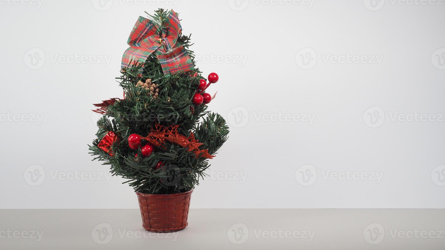 christmas tree over grey background copy space photo