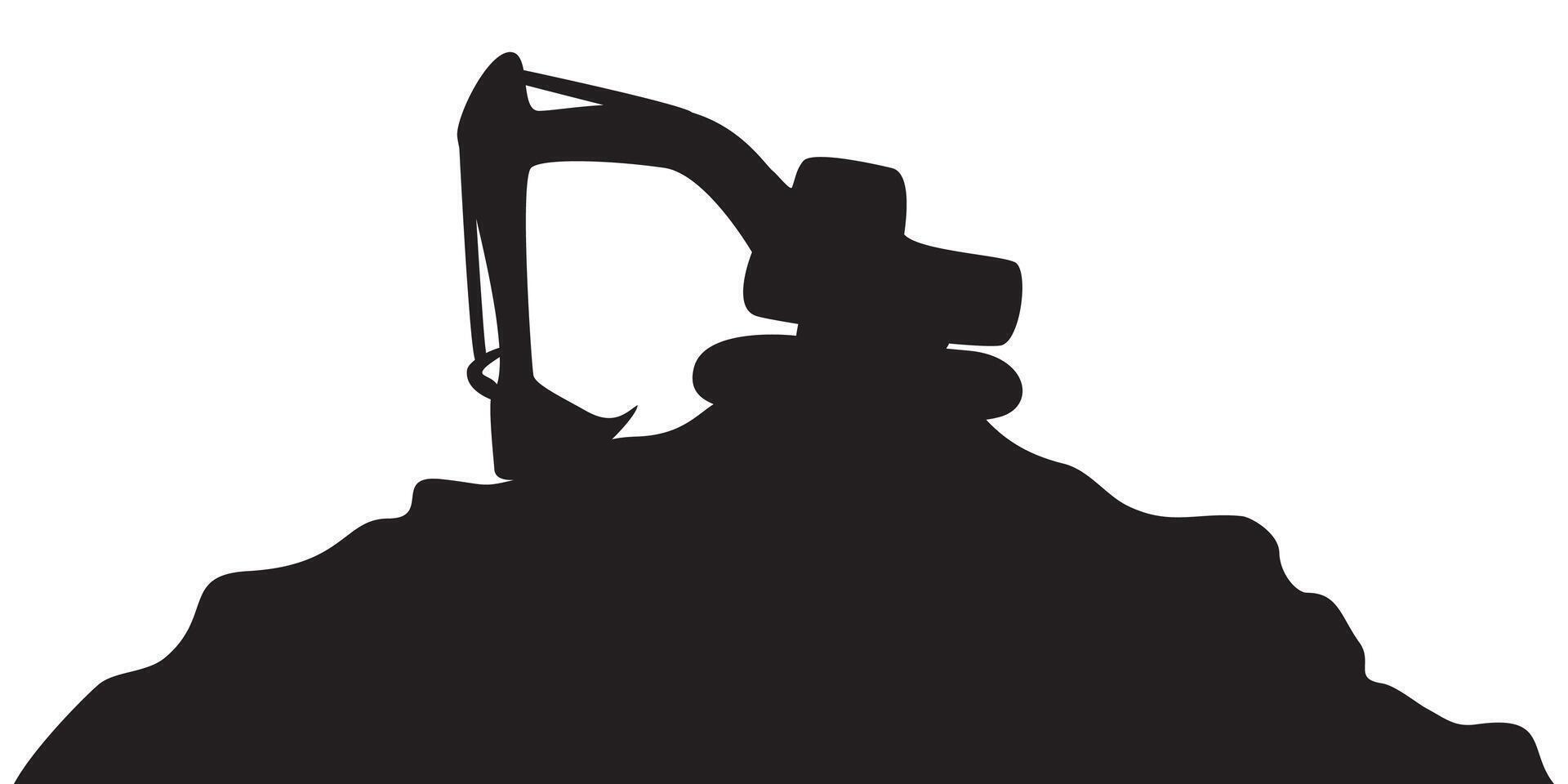 excavator silhouette background. vector