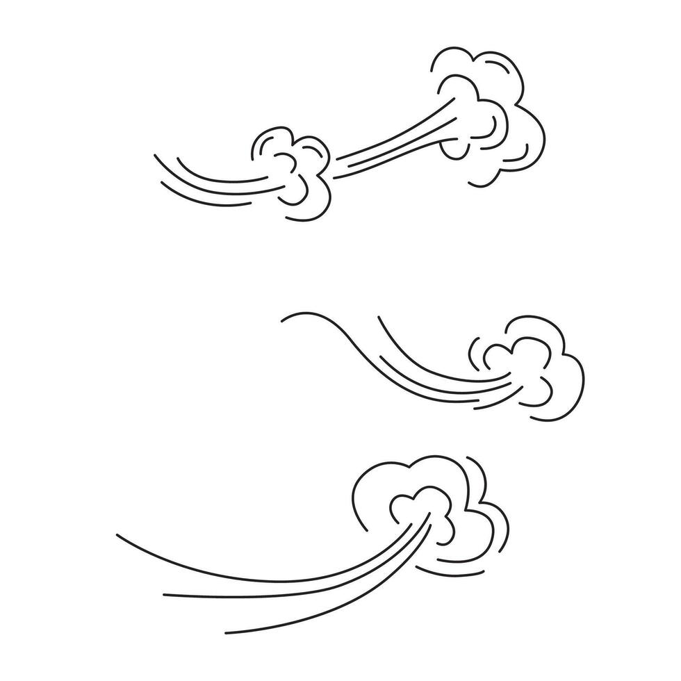 set of outline wind icon design vector
