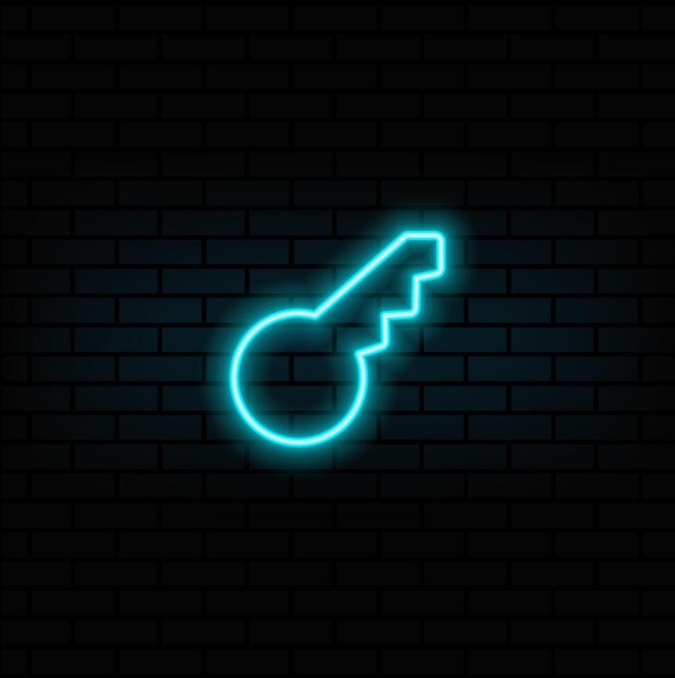 neon,house key silhouette icons. neon style.Line wrench icon. Slim line design. icon. vector