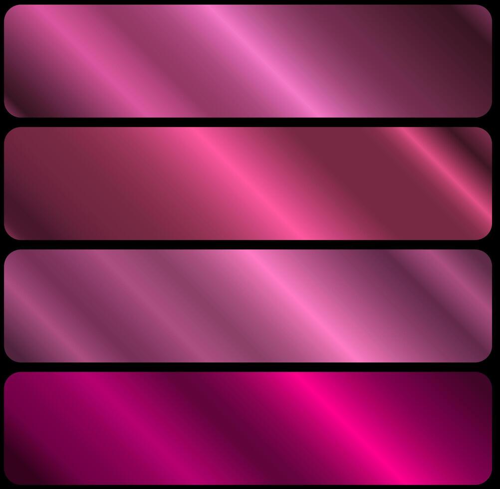 A set of pink metallic shiny gradients.Texture of a smooth metallic surface. illustration. vector