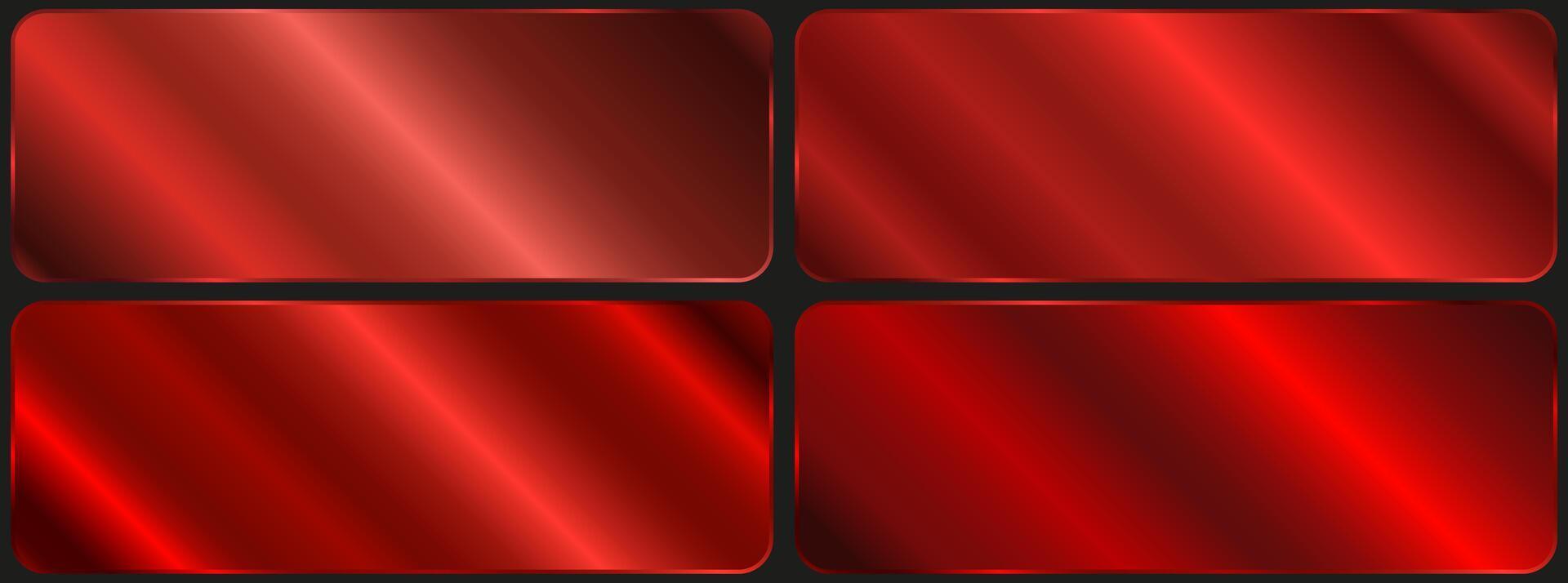 red gradients. color palette for design, a collection of high-quality gradients. Metallic texture, shiny background. vector