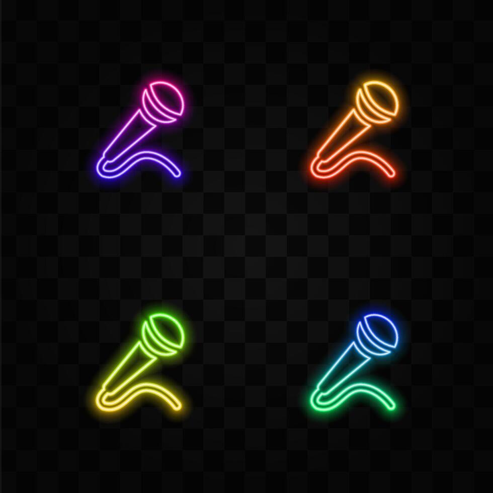 Microphone icon symbol . neon style. vector