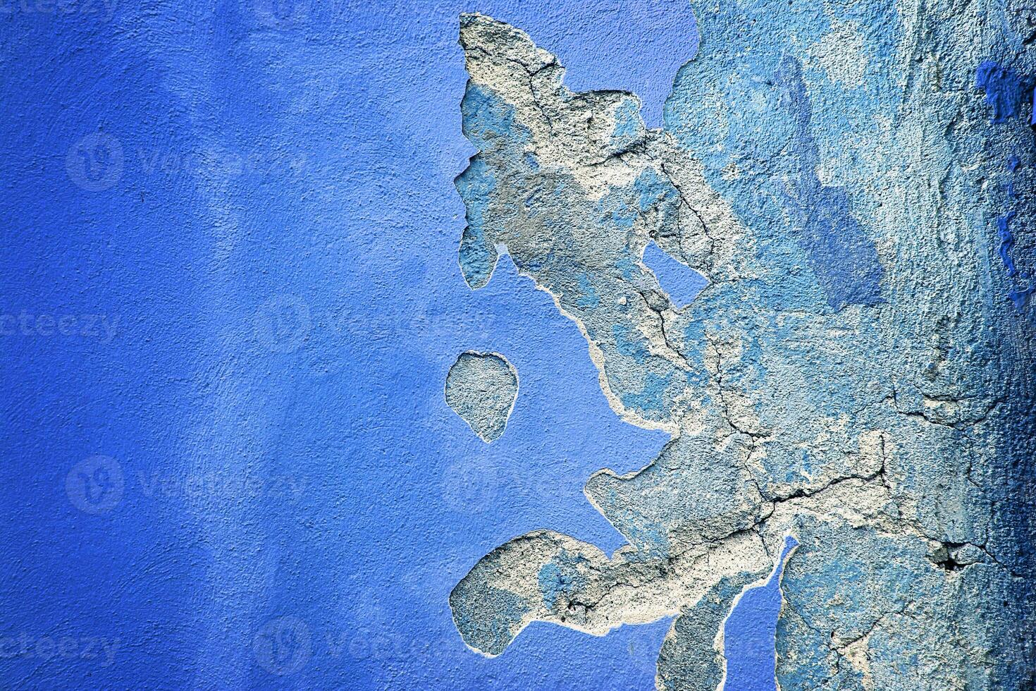 Half Concrete Blue Textured Wall photo