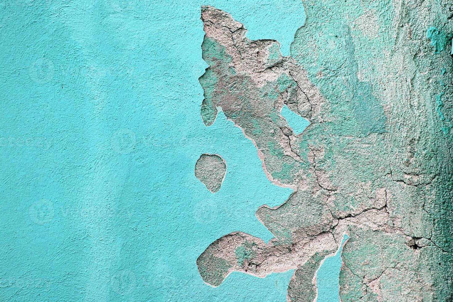 Half Concrete Turquoise Textured Wall photo