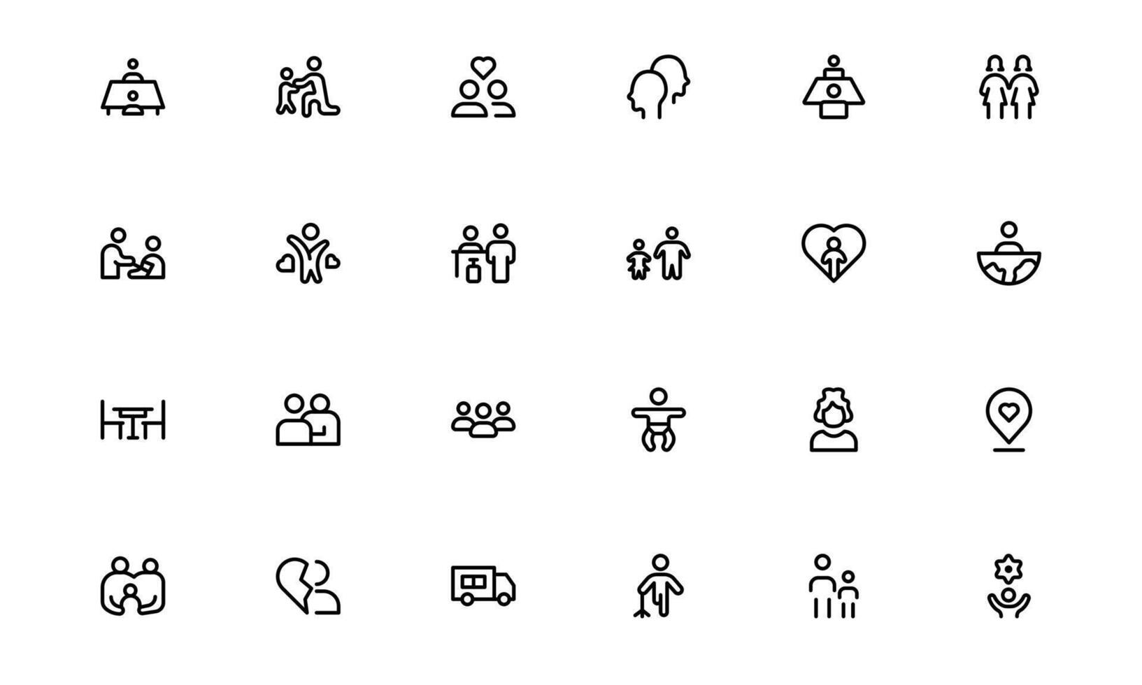 Family Relationships Icon pack Set. Premium Icons for Parenting, Sibling Bonds, Family Ties, and Emotional Connections vector