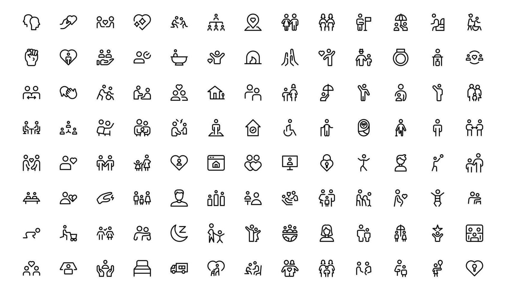Family Relationships Icons Set. Premium graphic for Parenting, Sibling Bonds, Family Ties, and Emotional Connections vector