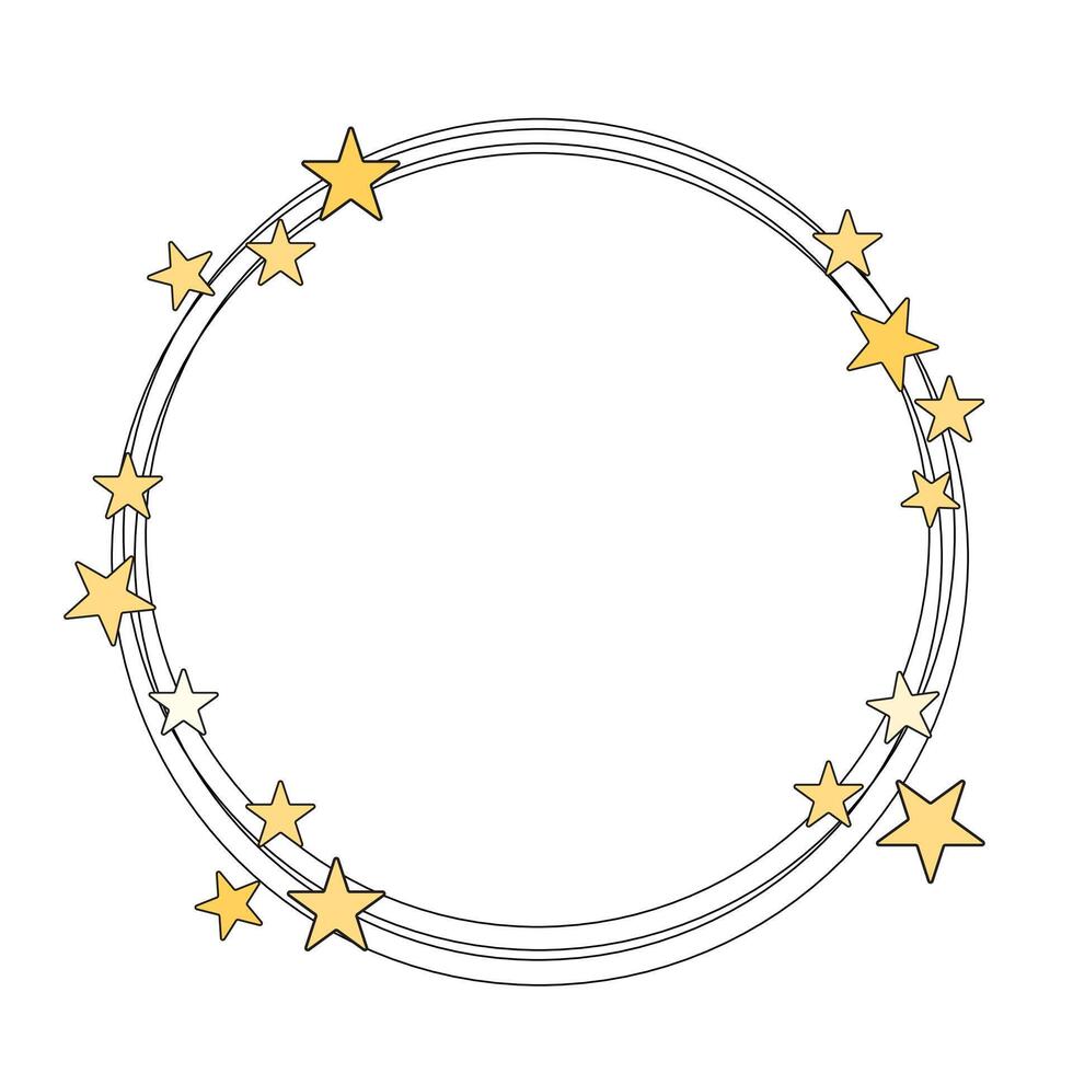 Star wreath frame vector