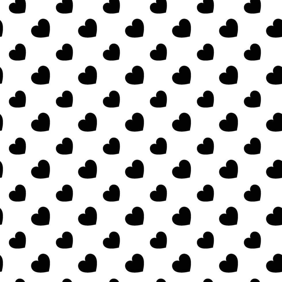 Repeating Diagonal Black Hearts on White vector