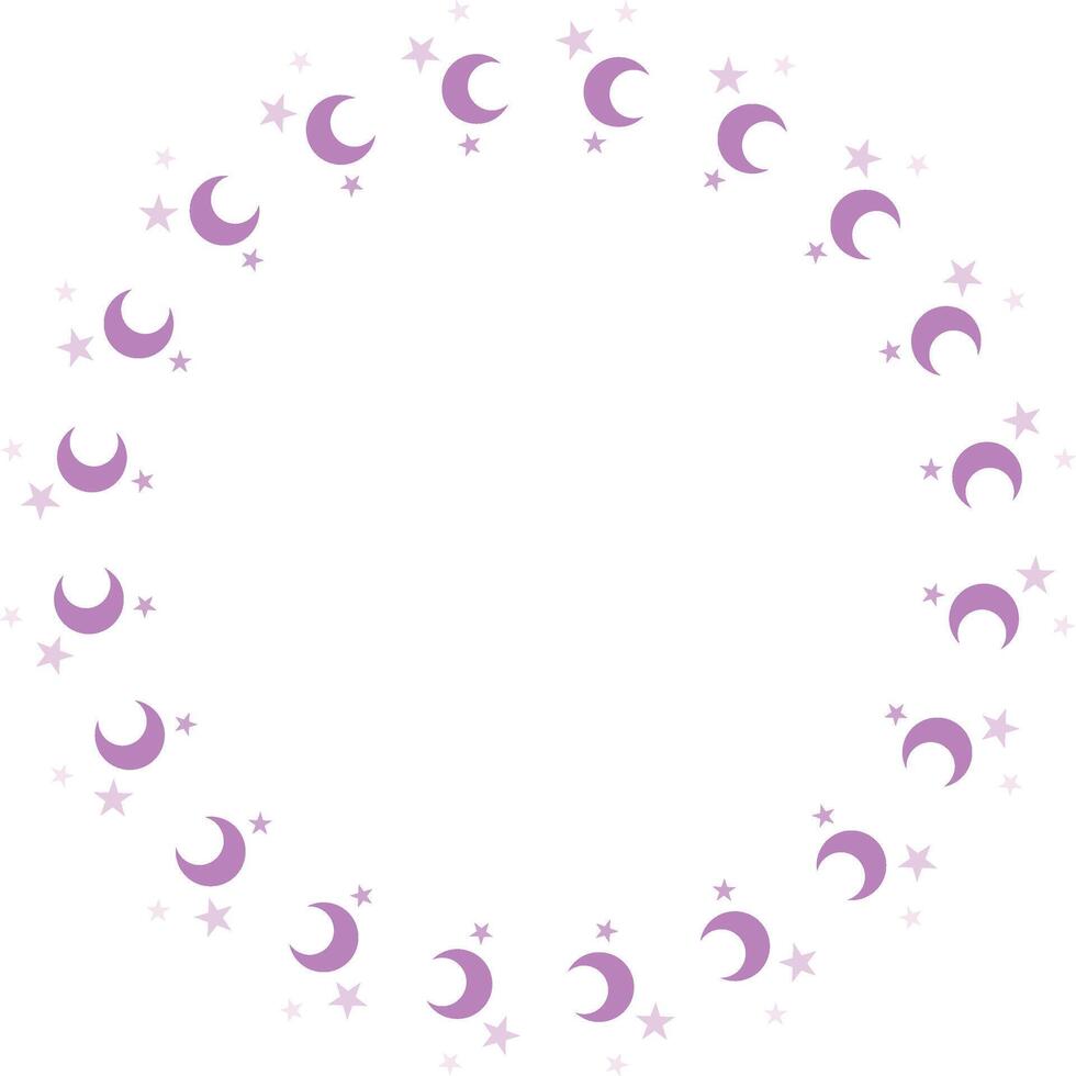 Radial frame cute crescent illustration vector
