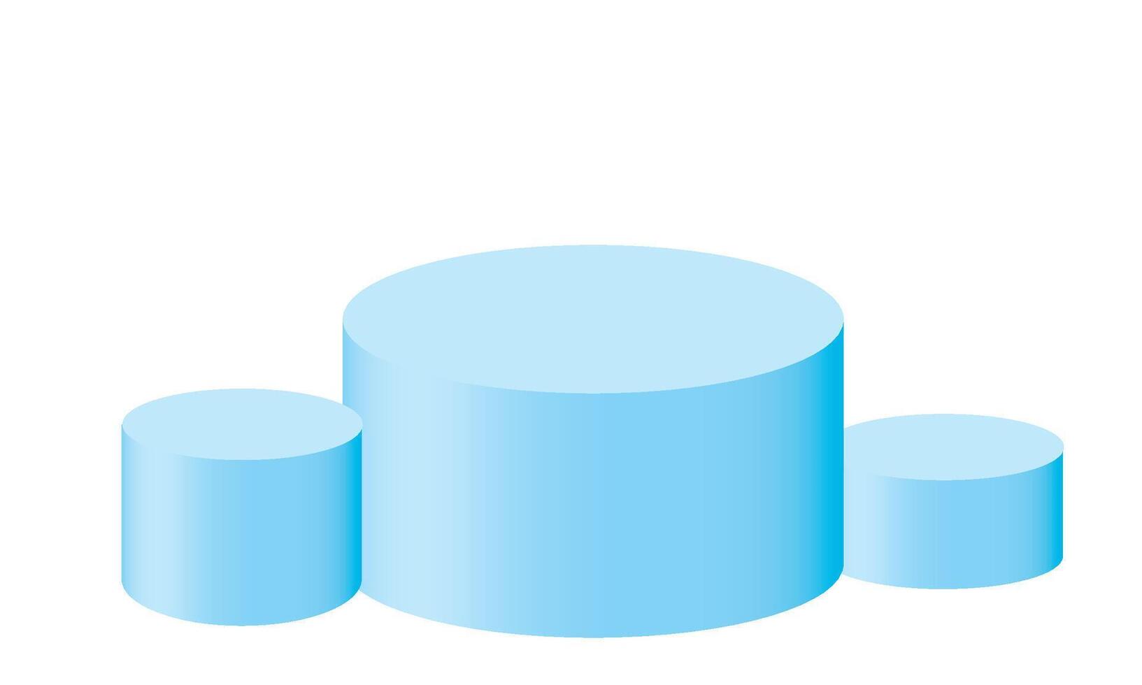 Blue cylinder podium display vector