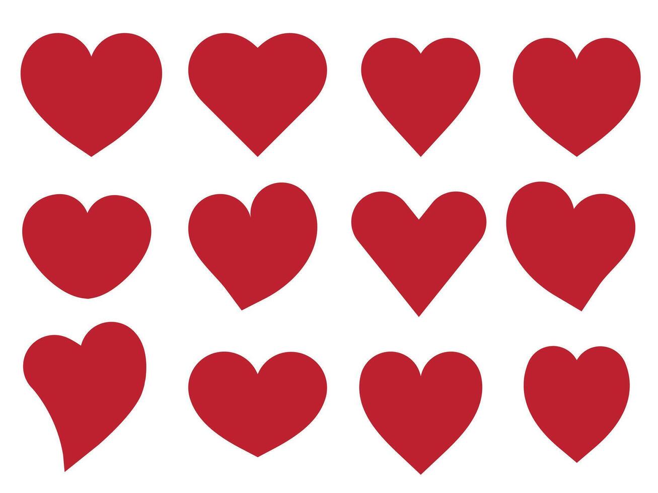 Collection of different red hearts vector