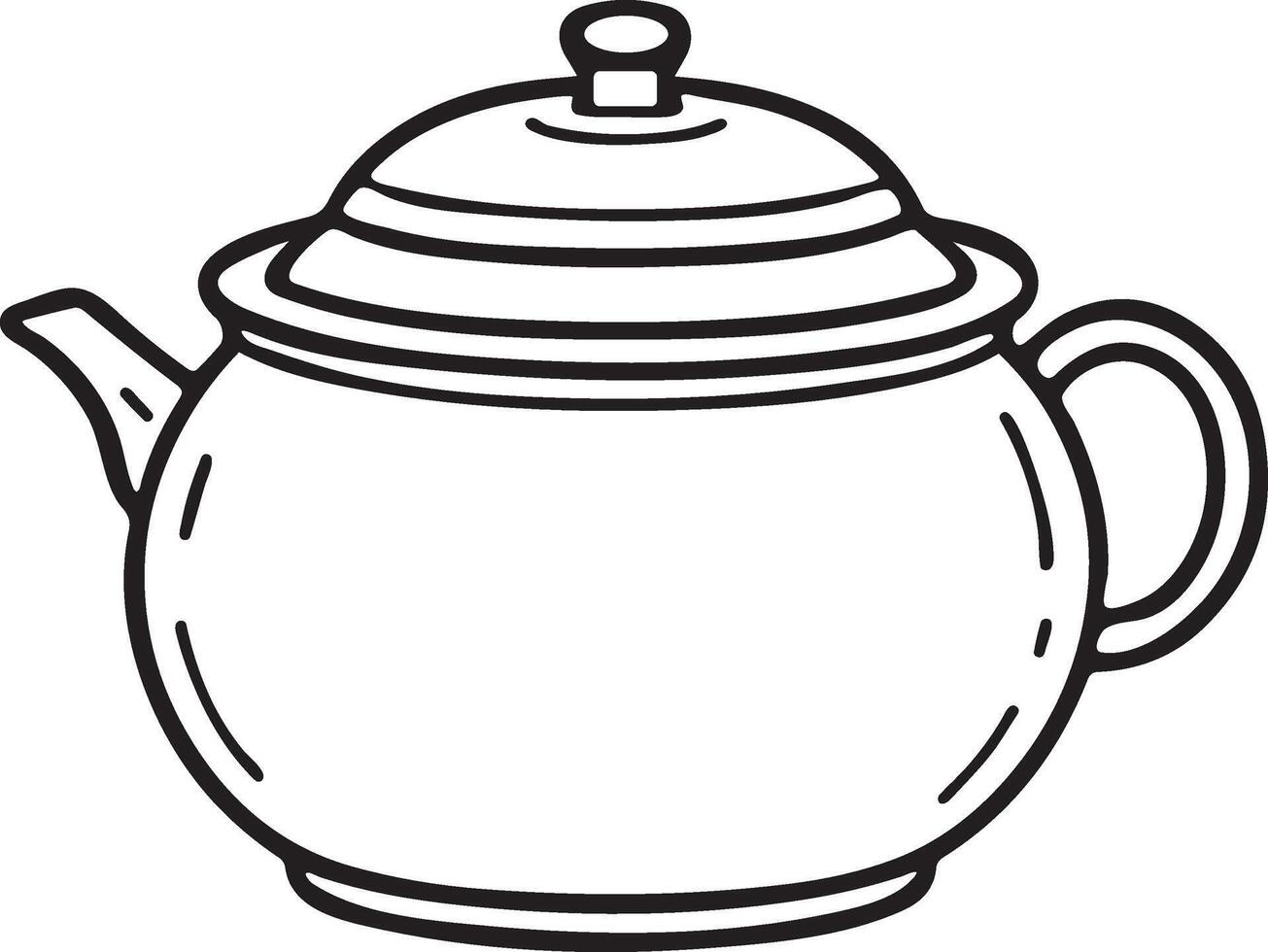 A teapot simple lineart illustration. vector