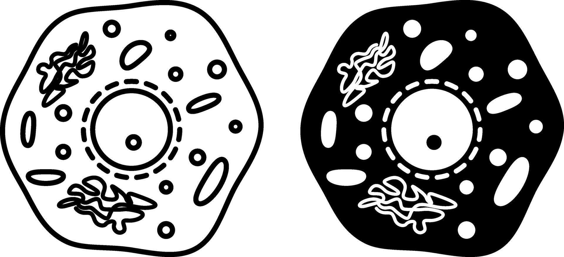 Cell Icons. Black and White Illustration. Elementary Unit Of The Structure Of Living Organisms. Biology, Medicine. Concept Anatomy vector