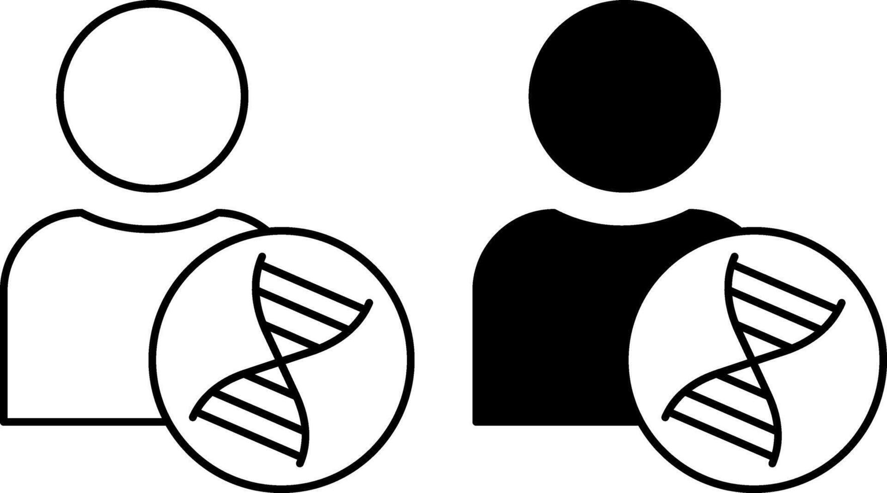 DNA Icons. Black and White Illustration. Deoxyribonucleic Acid, Molecule with Human Genetic Information. Science, Medicine. Concept Anatomy vector
