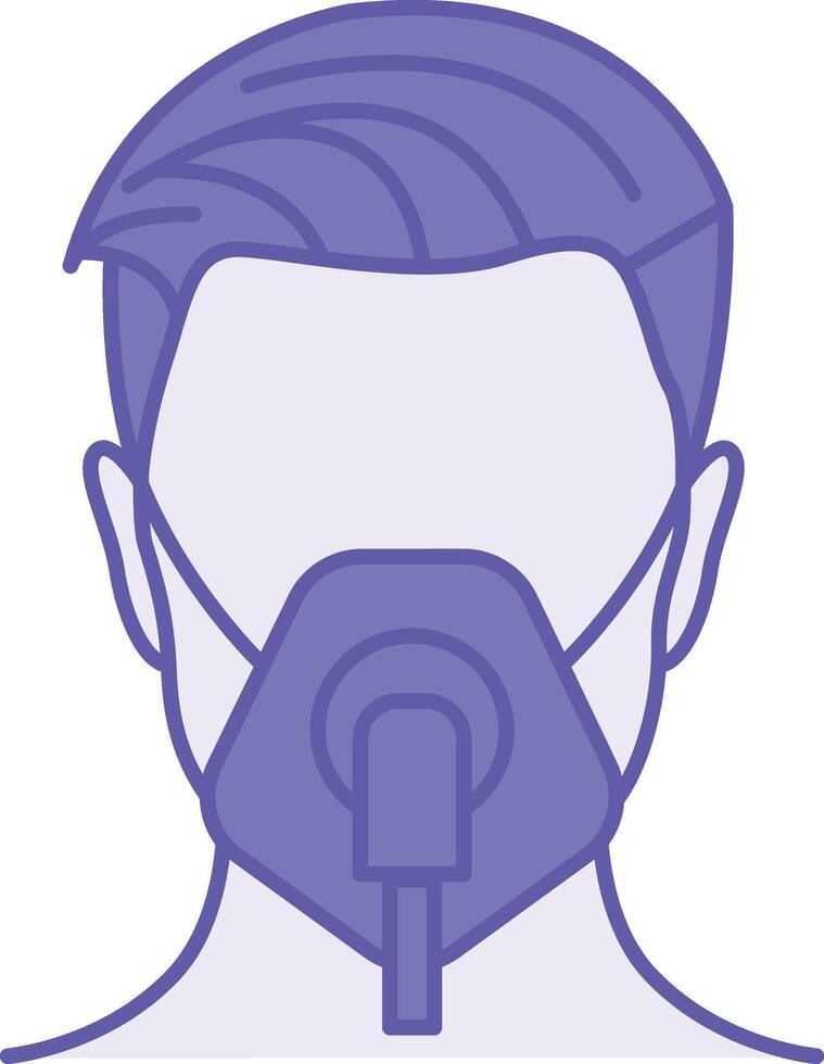 Colored Oxygen Mask Icon. Illustration. Medical Device For Supplying Oxygen To Patients Having Breathing Problems. Lung Disease Concept vector