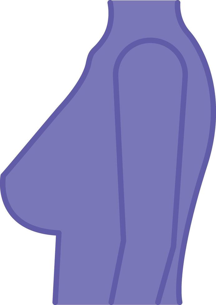 Colored Breast Icon. Illustration. Female Mammary Glands, Torso, and Arm. Human Body Part, Medical. Anatomy Concept vector