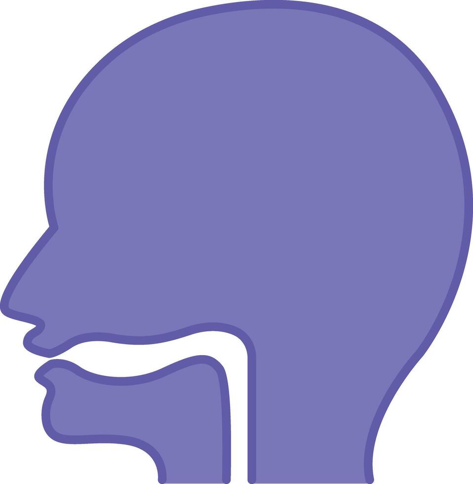 Colored Throat Icon. Illustration. Part Of The Neck In Front Of The Spinal Column. Human Internal Organ, Medicine. Concept Anatomy vector