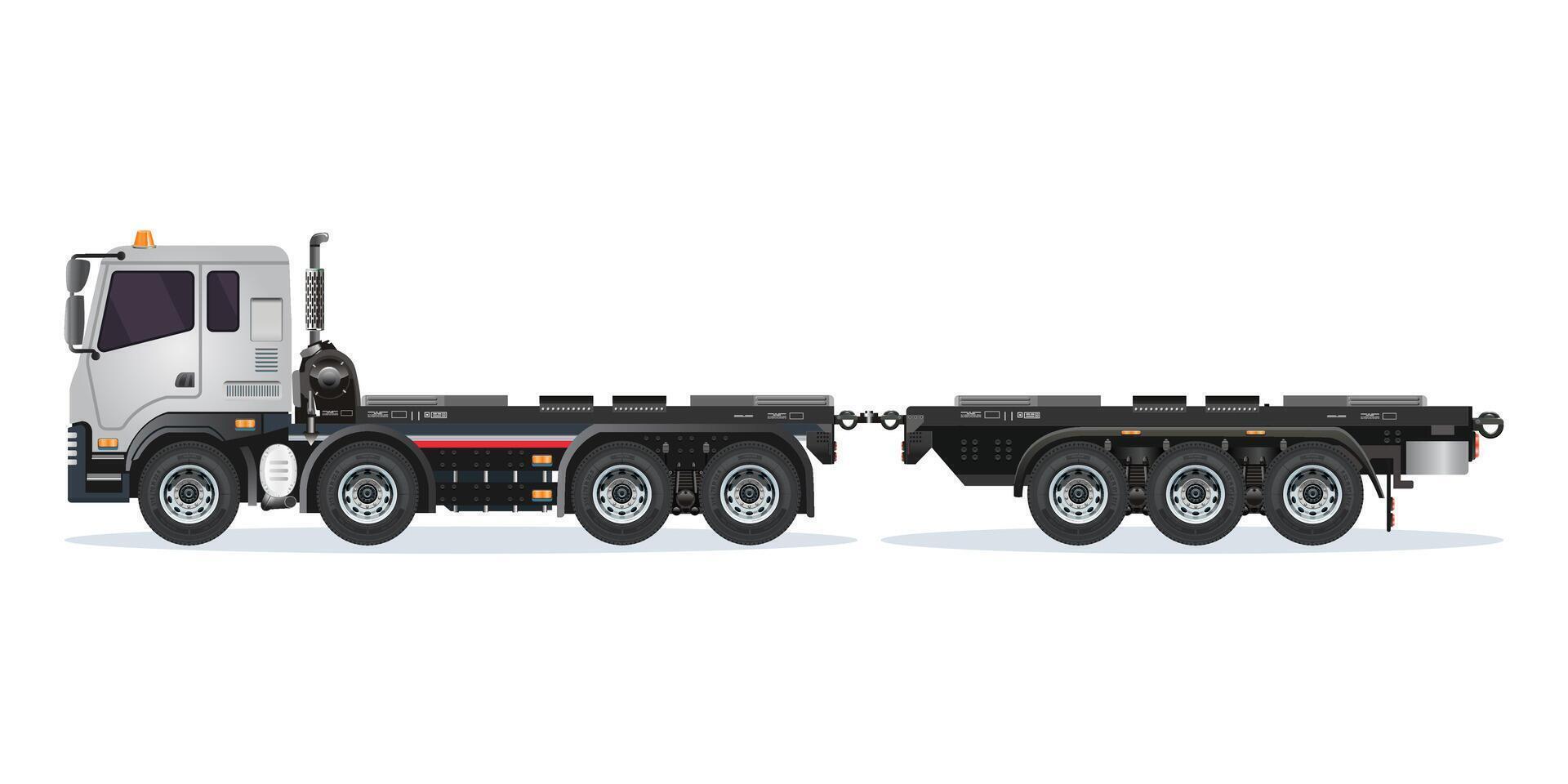 Heavy-duty truck with trailer illustration vector