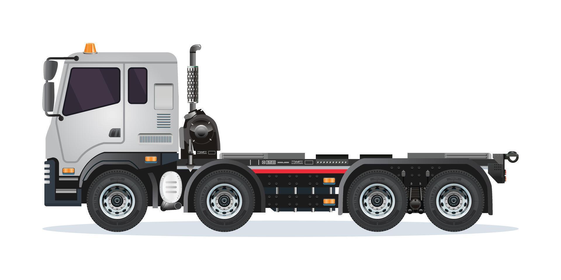 Side view of a heavy-duty truck vector