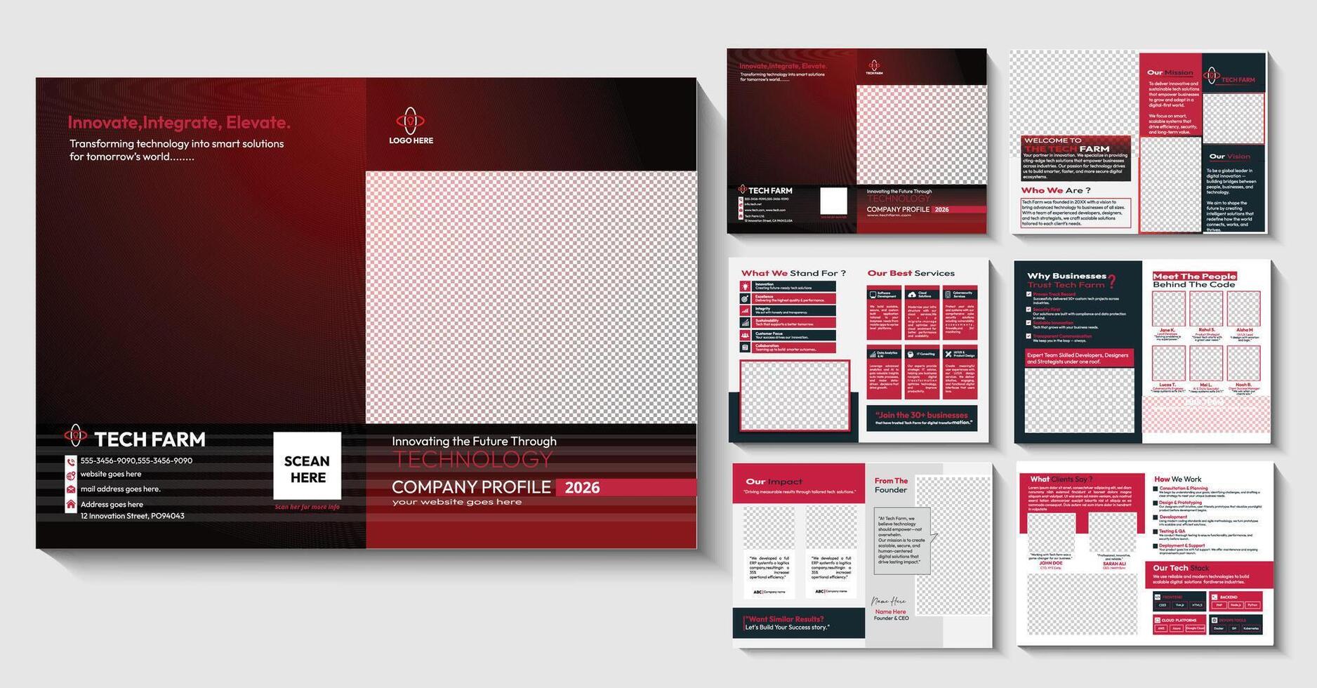 Company Profile Brochure for Technology Company vector