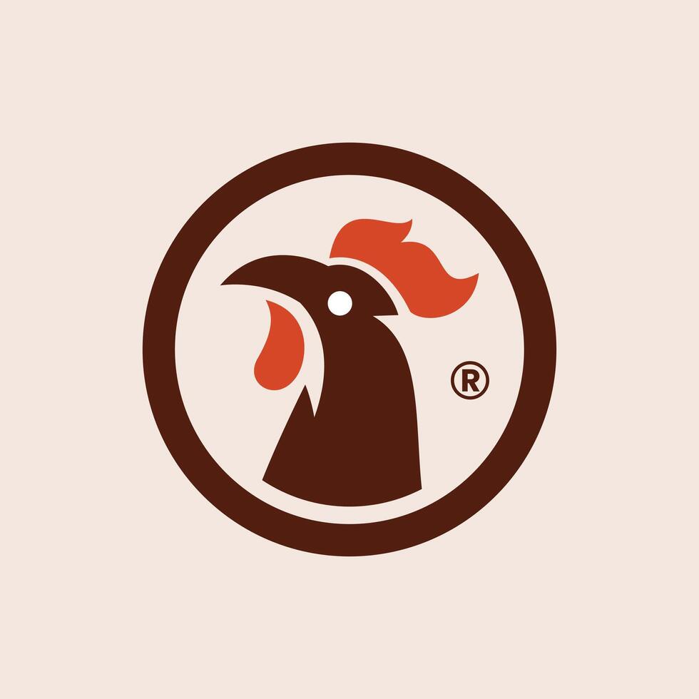 Minimalist Flat Chicken Head Logo vector