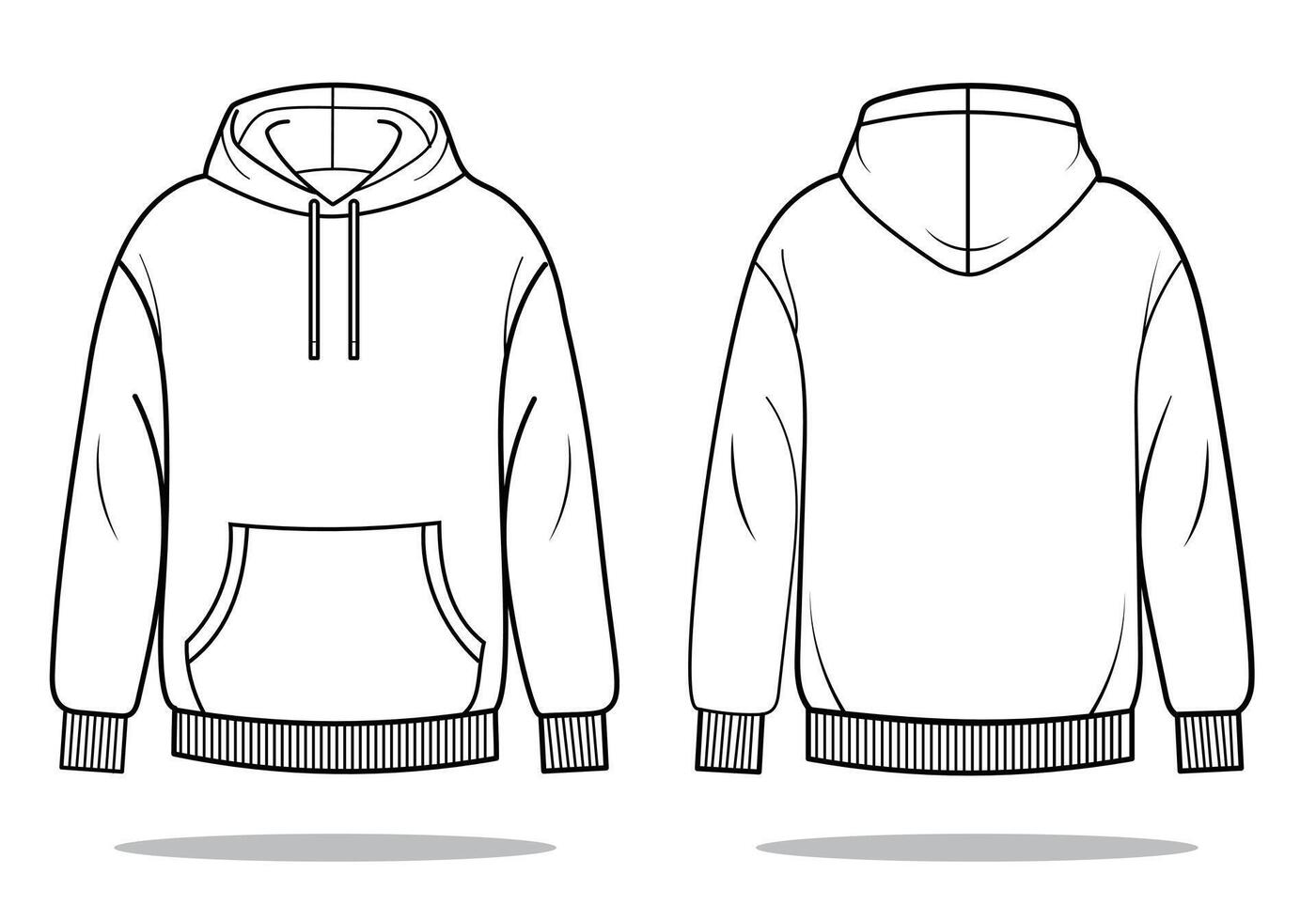 Hoodie illustration front and back side vector