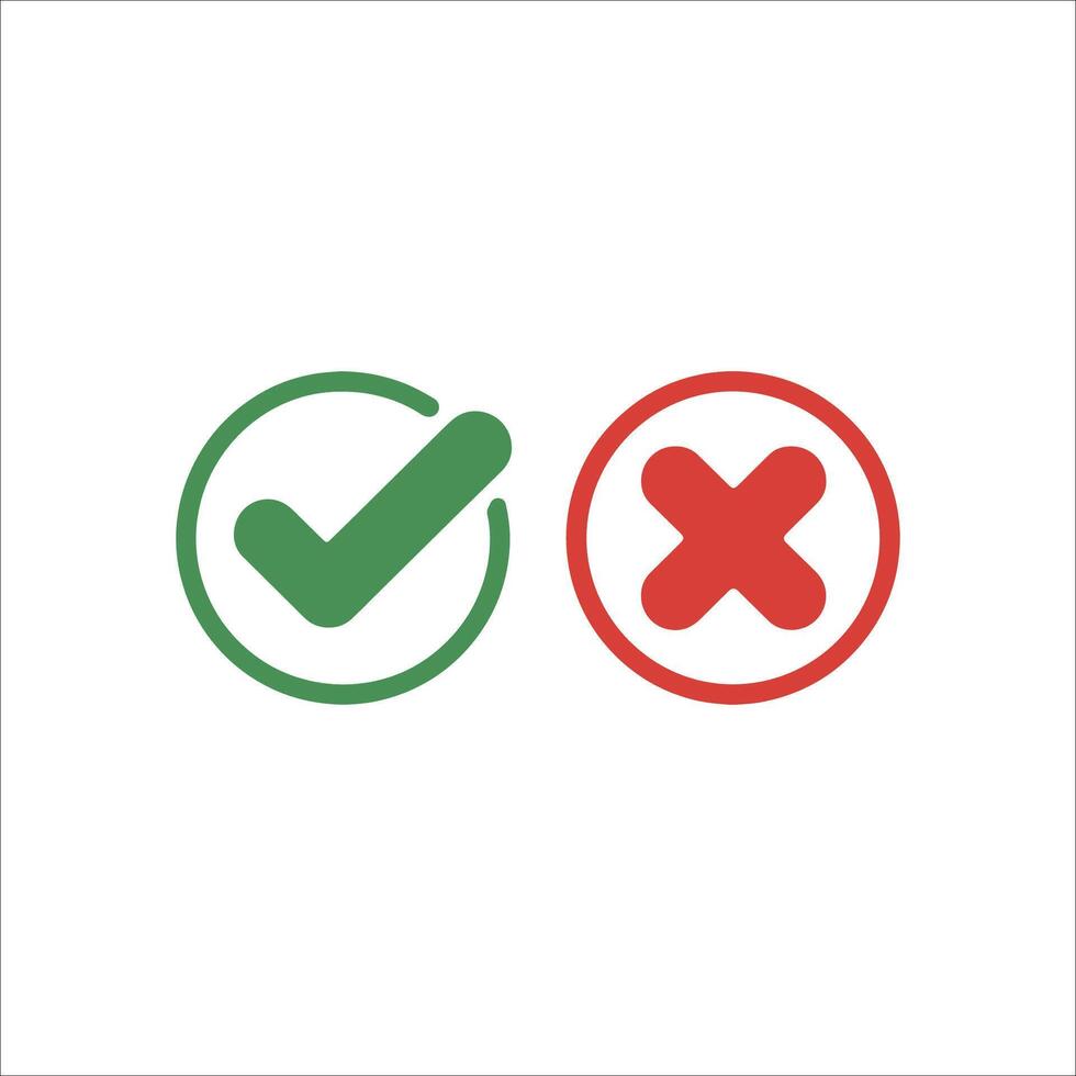 Yes and No Icons for Interface and Forms vector