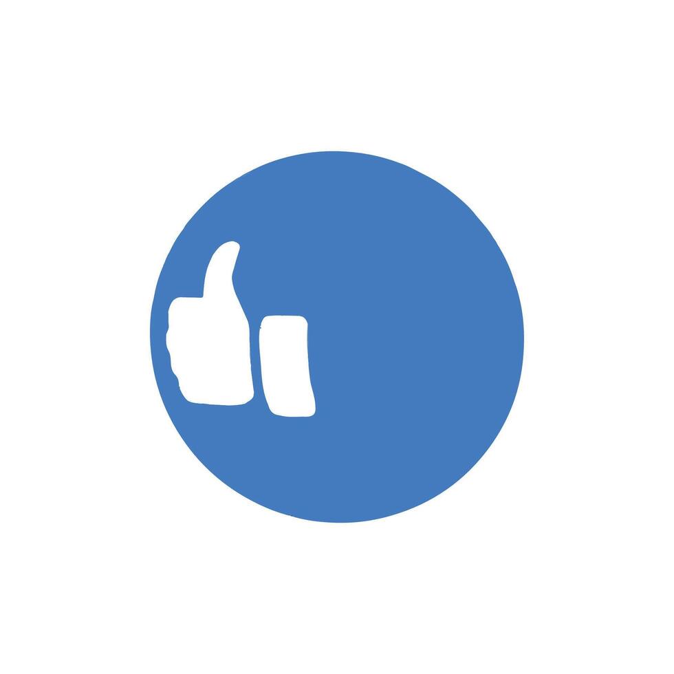Blue Thumbs Up Like Icon in Circle vector