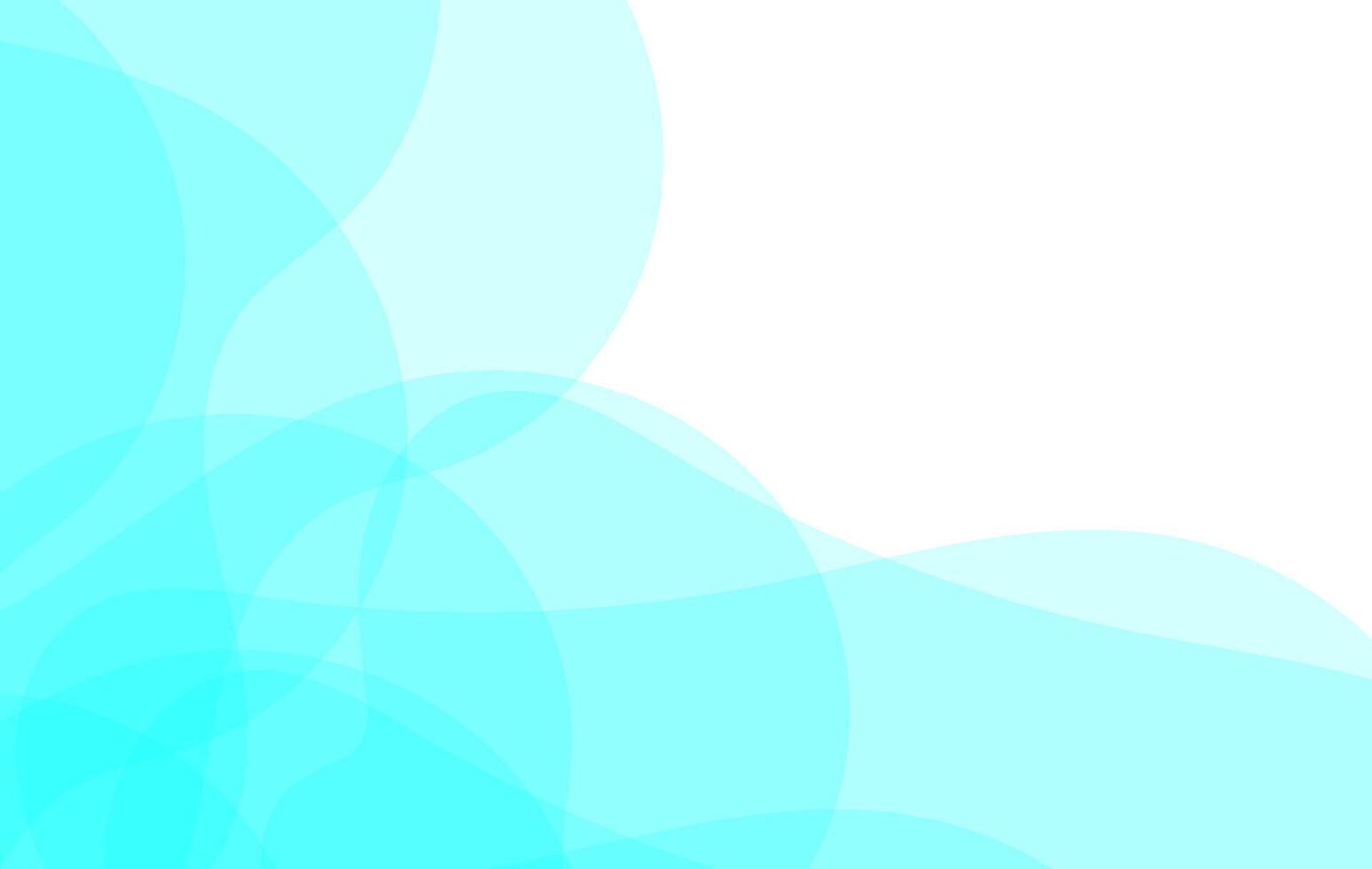 Abstract Cyan Overlapping Circles on White Background vector