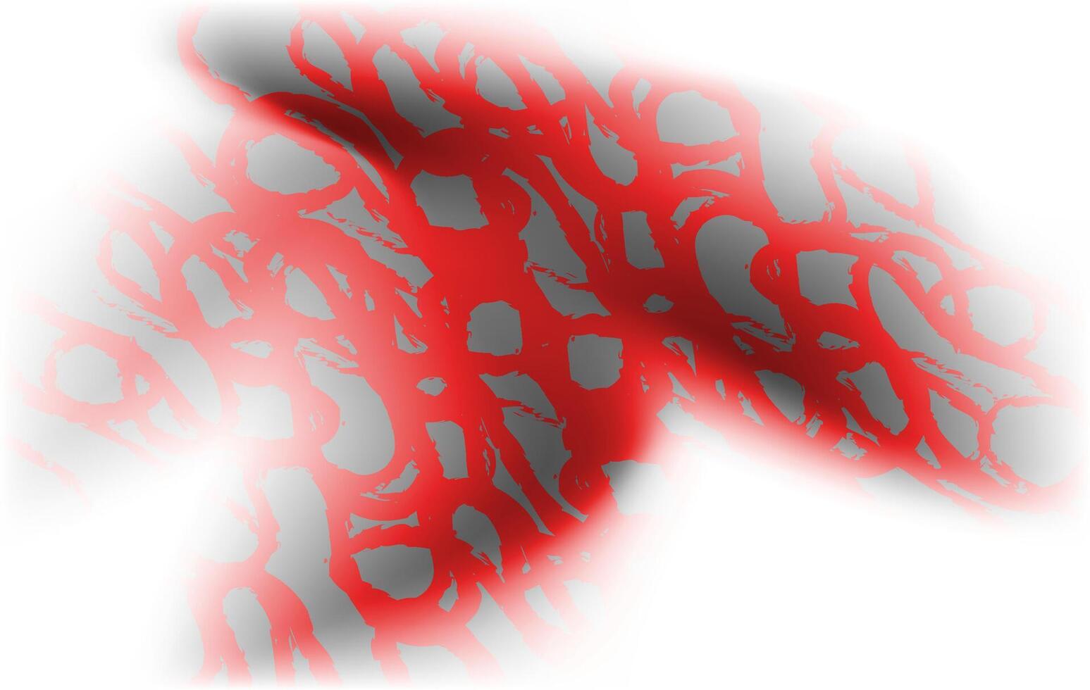 Raw red brush textures layered over a foggy white and gray canvas vector