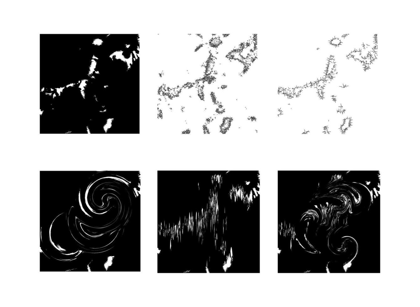 Minimal Ink Splatter and Scattered Grunge Texture with Dynamic Fluid Swirls and Vertical Scratch in Monochrome Abstract Background vector