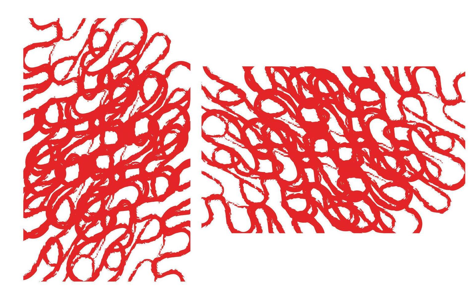 Intertwined Red Lines and Looping Shapes , Abstract Graphic vector