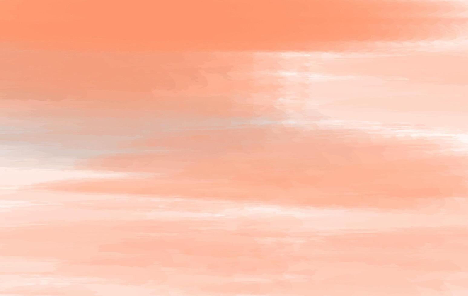 Soft peach watercolor wash with cloud like formations vector