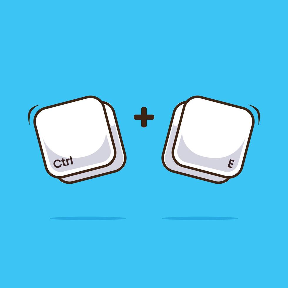 Ctrl E keyboard shortcut graphic vector
