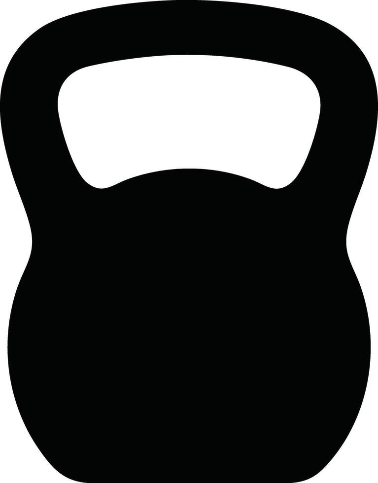 Kettlebell fitness equipment silhouette for strength training and exercise illustration vector