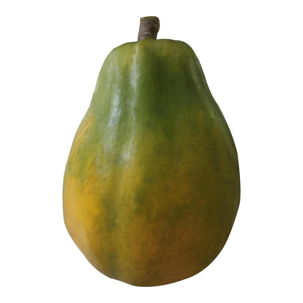 Papaya fruit isolated on white background stock photo