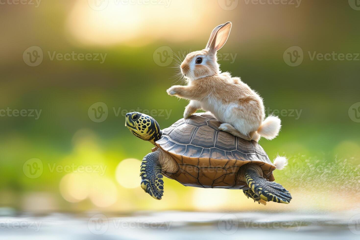 Turtle and Rabbit Ride Together photo