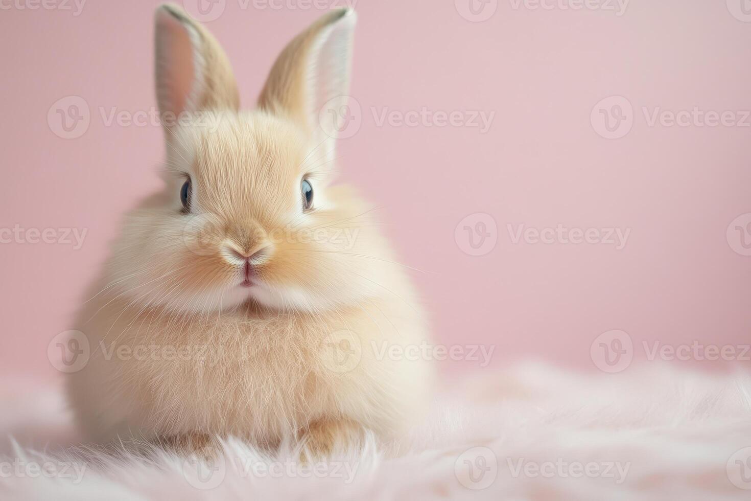 Cute Rabbit on Pink Background photo