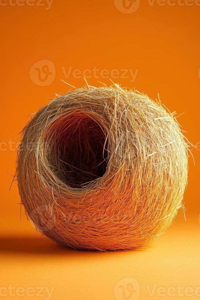 Bird's Nest on Orange Background photo