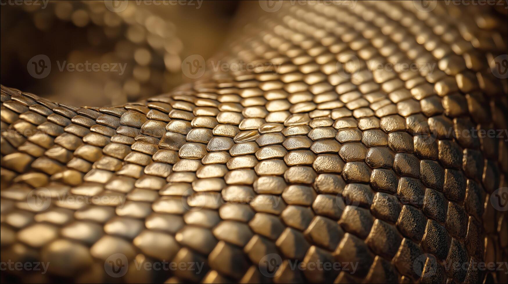Detailed view of snake scales highlighting the unique texture and color variations under sunlight. photo