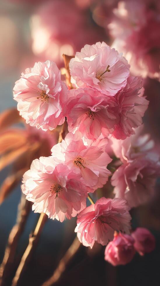 Cherry Blossom Branch Close-Up photo