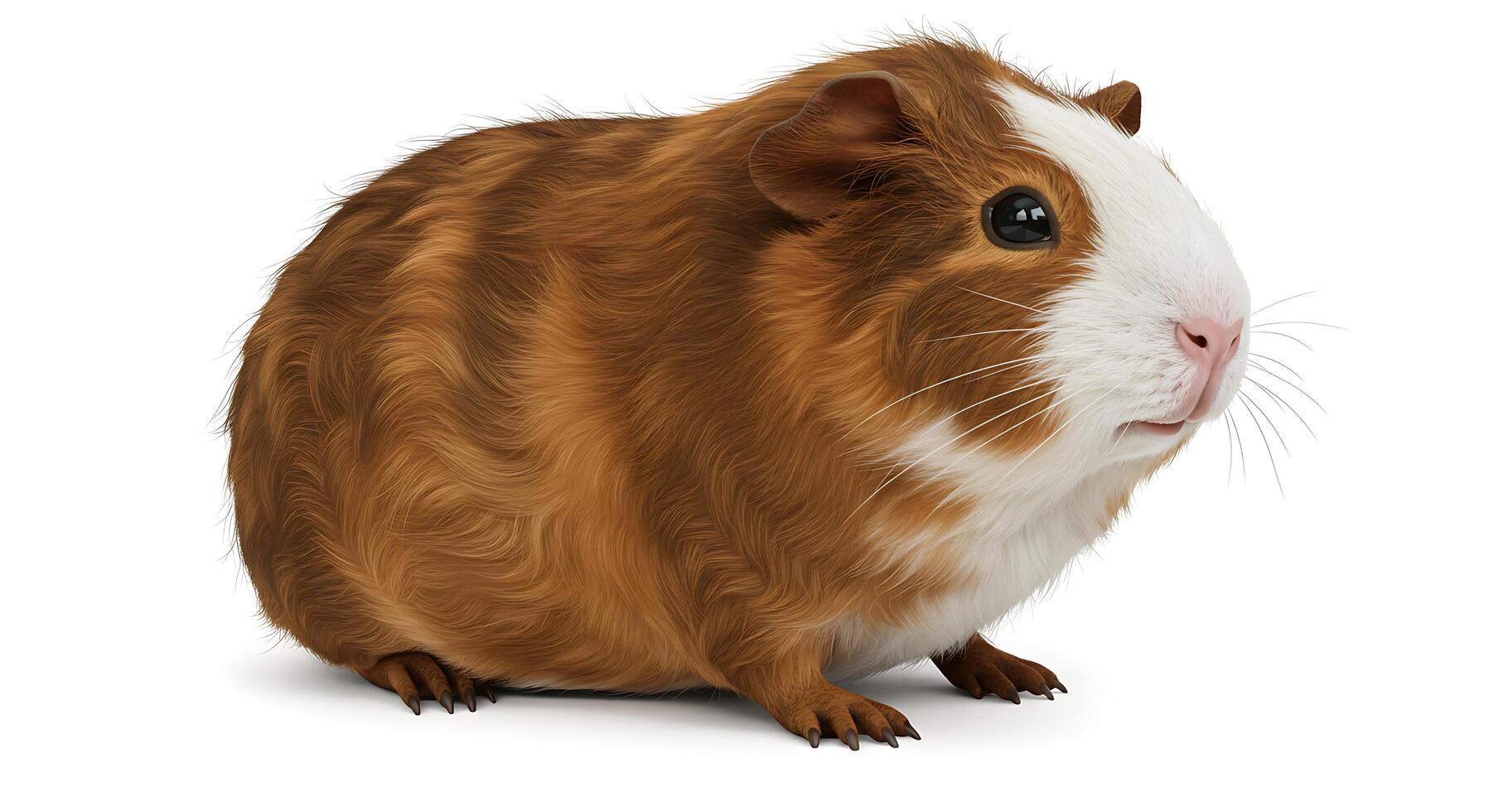 Guinea Pig Portrait on White Background Cute Pet Animal Friend photo
